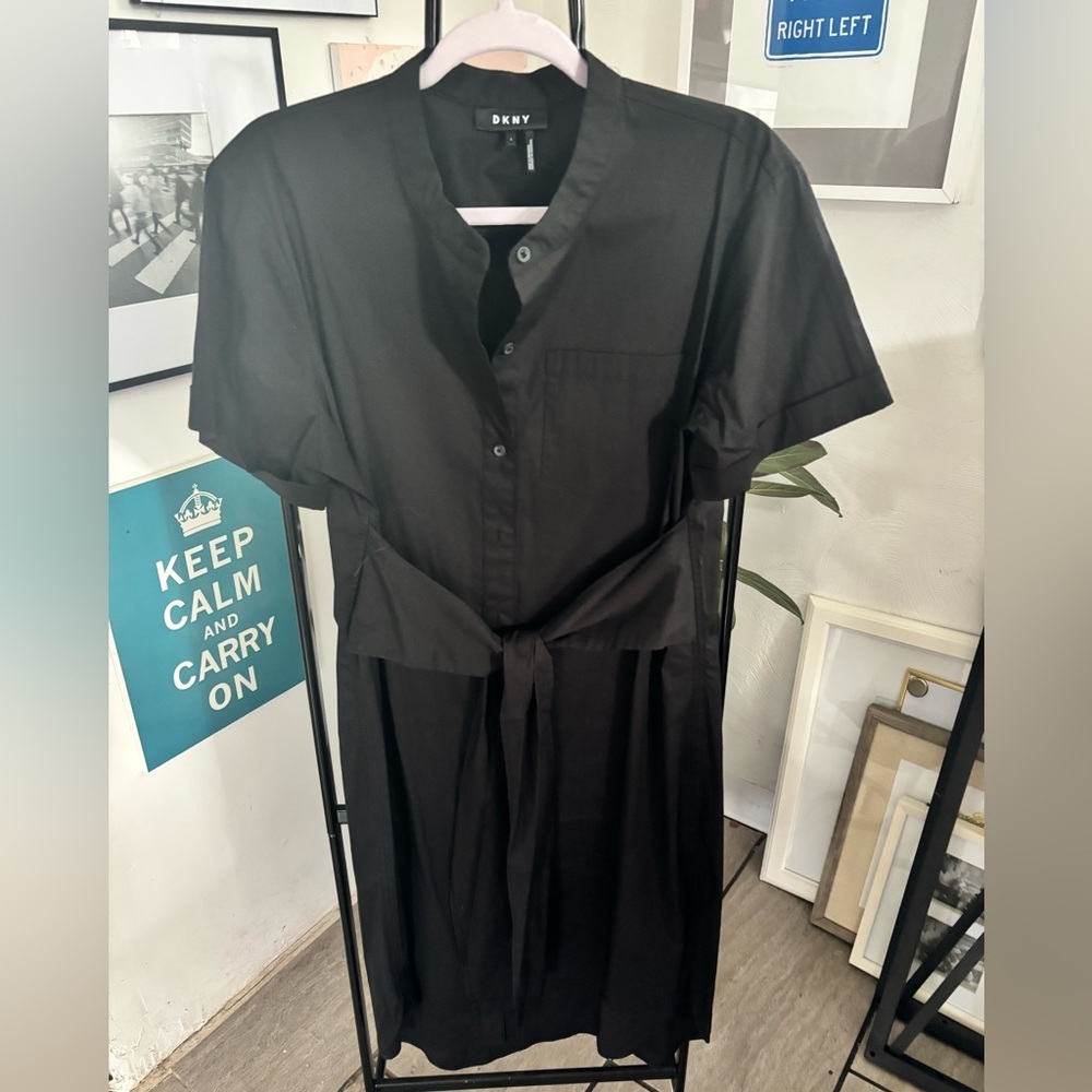 DKNY Black short Sleeve Dress Sz L